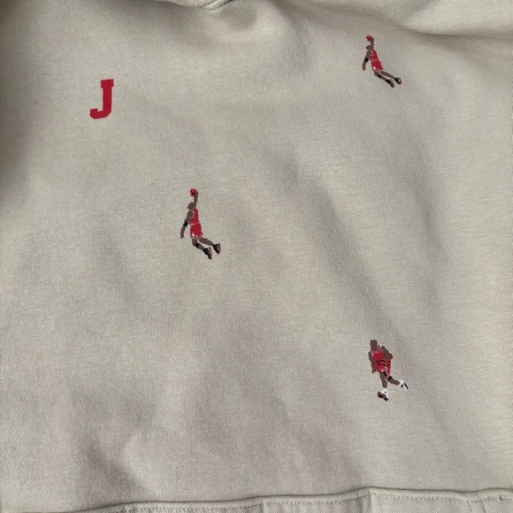 Jordan sz M MJ Essentials Fleece Jumpman Tan Pullover Hoodie Sweatshirt Men's - Picture 4 of 7